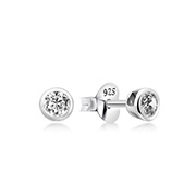 EZ-1083 - 925 Sterling silver stud with cubic zircon.