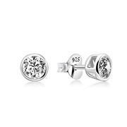 EZ-1084 - 925 Sterling silver stud with cubic zircon.