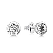 EZ-1085 - 925 Sterling silver stud with cubic zircon.