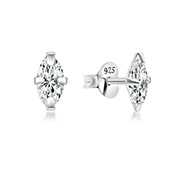 EZ-1099 - 925 Sterling silver stud with cubic zircon.