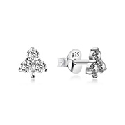 EZ-1117 - 925 Sterling silver stud with cubic zircon.