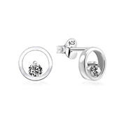 EZ-1119 - 925 Sterling silver stud with cubic zircon.