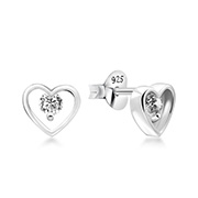 EZ-1120 - 925 Sterling silver stud with cubic zircon.