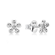EZ-1151 - 925 Sterling silver stud with cubic zircon.