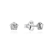EZ-1162 - 925 Sterling silver stud with cubic zircon.