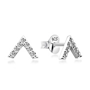 EZ-1175 - 925 Sterling silver stud with cubic zircon.