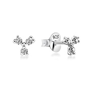 EZ-1207 - 925 Sterling silver stud with cubic zircon.