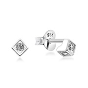 EZ-1225 - 925 Sterling silver stud with cubic zircon.
