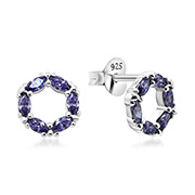 EZ-1231 - 925 Sterling silver stud with cubic zircon.