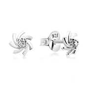 EZ-1245 - 925 Sterling silver stud with cubic zircon.
