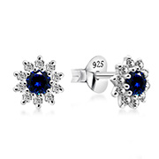 EZ-1258 - 925 Sterling silver stud with cubic zircon.