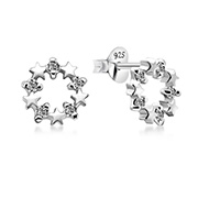 EZ-1263 - 925 Sterling silver stud with cubic zircon.