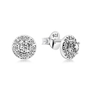 EZ-1420 - 925 Sterling silver stud with cubic zircon.