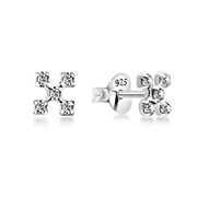 EZ-1438 - 925 Sterling silver stud with cubic zircon.