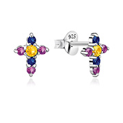 EZ-1525/1 - 925 Sterling silver stud with cubic zircon.