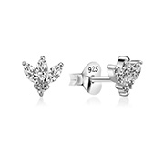 EZ-1537 - 925 Sterling silver stud with cubic zircon.