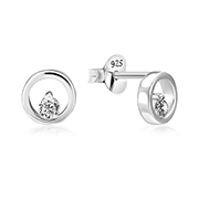 EZ-1541 - 925 Sterling silver stud with cubic zircon.