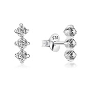 EZ-1542 - 925 Sterling silver stud with cubic zircon.