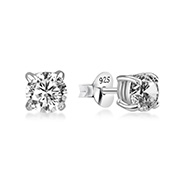 EZ-245 - 925 Sterling silver stud with cubic zircon.