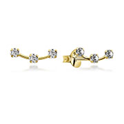EZ-5306 - Gold plated sterling silver stud with cubic zirconia.