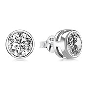 EZ-569 - 925 Sterling silver stud with cubic zircon.