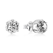 EZ-665 - 925 Sterling silver stud with cubic zircon.