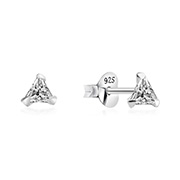 EZ-861 - 925 Sterling silver stud with cubic zircon.