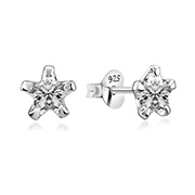 EZ-865 - 925 Sterling silver stud with cubic zircon.