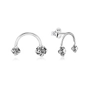 EZ-989 - 925 Sterling silver stud with cubic zircon.