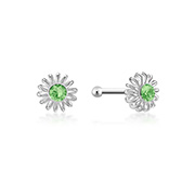 NS-018 - 925 Sterling silver nose stud with crystal.