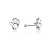 NS-032 - 925 Sterling silver nose stud with crystal.