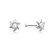 NS-035 - 925 Sterling silver nose stud with crystal.