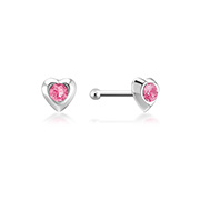 NS-036 - 925 Sterling silver nose stud with crystal.