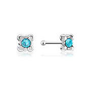 NS-068 - 925 Sterling silver nose stud with crystal.