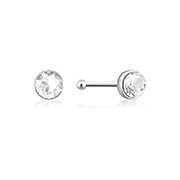 NS-110 - 925 Sterling silver nose stud with crystal.