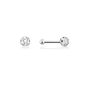 925 Sterling silver nose stud with crystal.