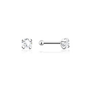 NS-355 - 925 Sterling silver nose stud with crystal.