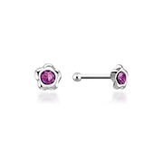 NS-484 - 925 Sterling silver nose stud with crystal.