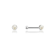 NS-642 - 925 Sterling silver nose stud with synthetic pearl.