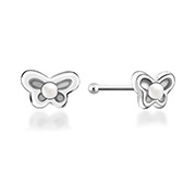 NS-655 - 925 Sterling silver nose stud with synthetic pearl.
