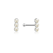 NS-659 - 925 Sterling silver nose stud with synthetic pearl.