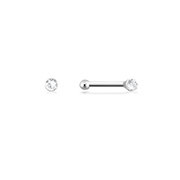 NS-679 - 925 Sterling silver nose stud with crystal.