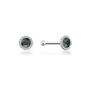 NS-698 - 925 Sterling silver nose stud with crystal.
