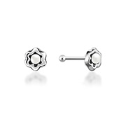 NS-736 - 925 Sterling silver nose stud with synthetic pearl.