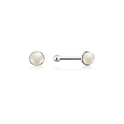 NS-924 - 925 Sterling silver nose stud with synthetic pearl.