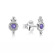 E-15928 - 925 Sterling silver stud with crystals.