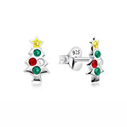 E-16049 - 925 Sterling silver stud with crystals.