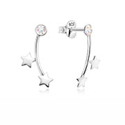 E-16072 - 925 Sterling silver stud with crystals.