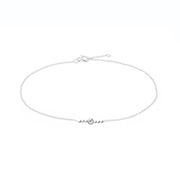 AL-675 - 925 Sterling silver anklet with cubic zircon.