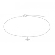 AL-813 - 925 Sterling silver anklet with cubic zircon.